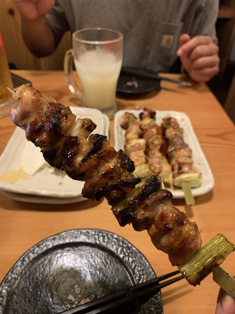 japanese skewer and yakitori inside an izakaya