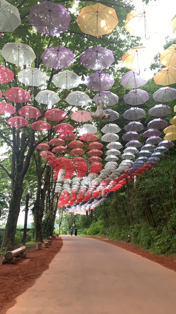 color umbrellas at moomin valley park