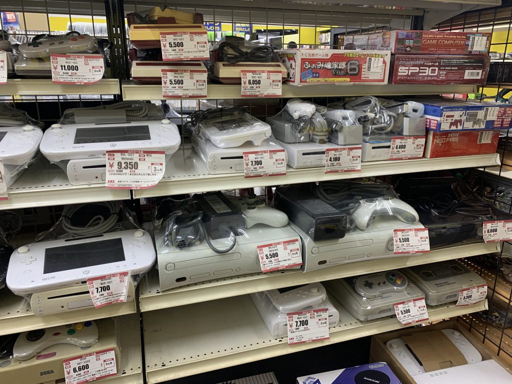 video game consoles inside a japanese store