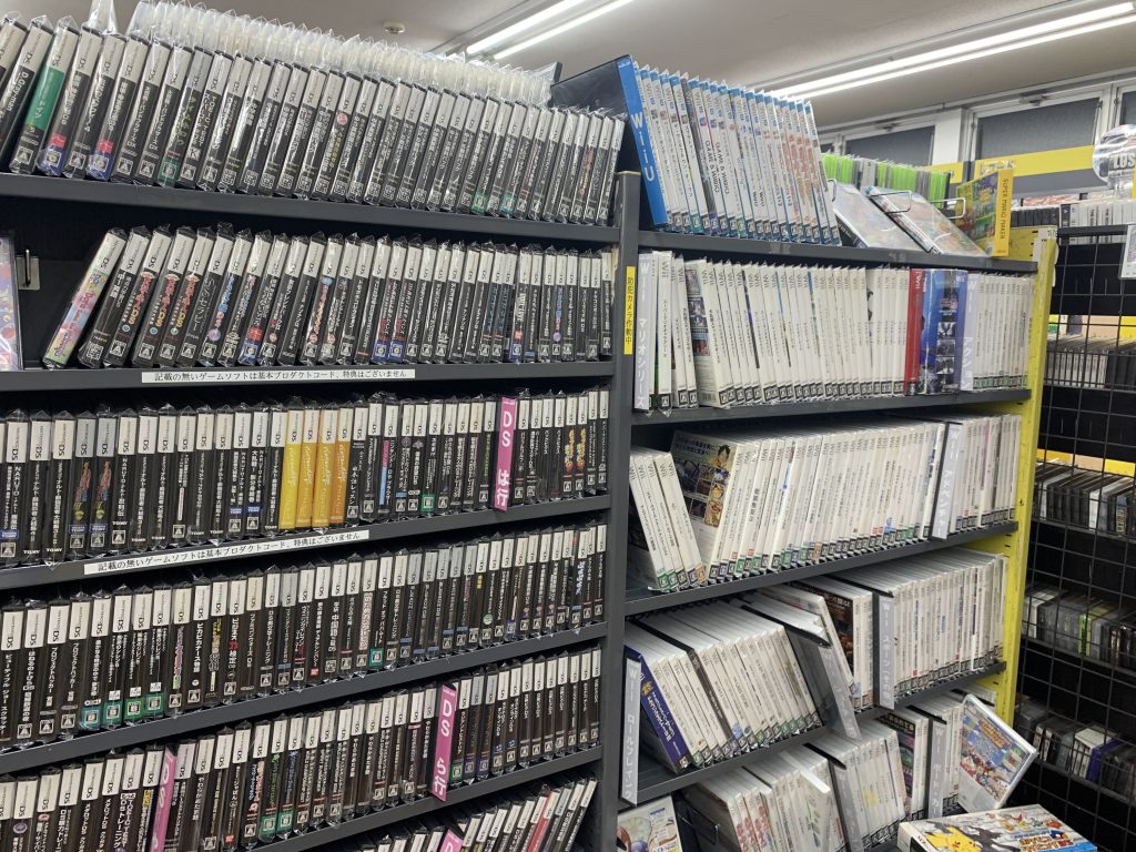 several video games inside a japanese store